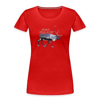 Ivalo - Frauen Premium Bio T-Shirt - Rot - Vorne - Mia (176cm)