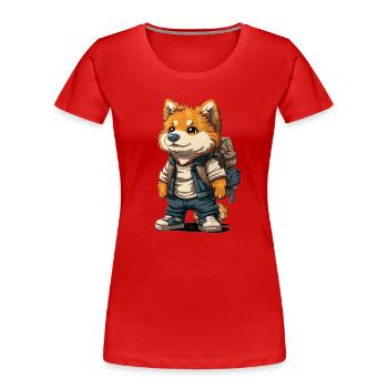 Fuchs design - Frauen Premium Bio T-Shirt - Rot - Vorne - Mia (176cm)