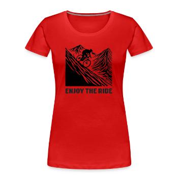 VTT - Profitez de la balade - T-shirt bio Premium Femme - rouge - Devant - Mia (176cm)