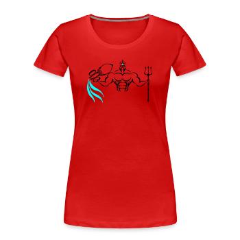 Alpha Aquarius Deluxe - Frauen Premium Bio T-Shirt - Rot - Vorne - Mia (176cm)