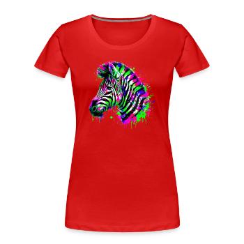 Zèbre - T-shirt bio Premium Femme - rouge - Devant - Mia (176cm)