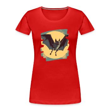 Fledermaus Retro - Frauen Premium Bio T-Shirt - Rot - Vorne - Mia (176cm)