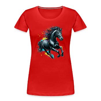 Horse - Women's Premium Organic T-Shirt - red - Front - Mia (176cm)