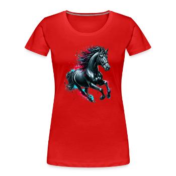 Horse - Women's Premium Organic T-Shirt - red - Front - Mia (176cm)