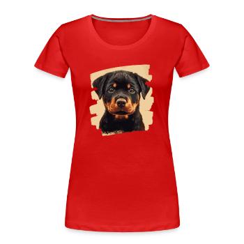 Rottweiler - Women's Premium Organic T-Shirt - red - Front - Mia (176cm)