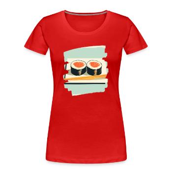 Sushi - Women's Premium Organic T-Shirt - red - Front - Mia (176cm)