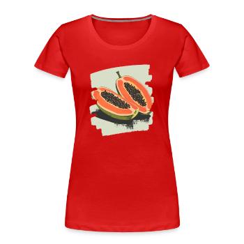 Papaye - T-shirt bio Premium Femme - rouge - Devant - Mia (176cm)