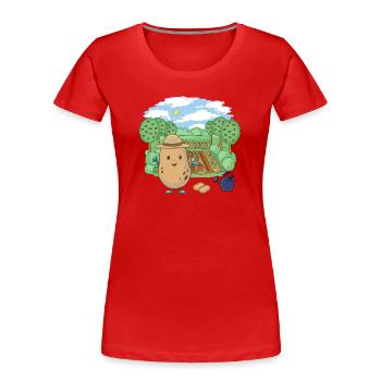 Potato Farmer Vegetable Garden Potatoes Farmer - Women's Premium Organic T-Shirt - red - Front - Mia (176cm)