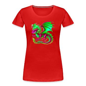 Dragon - T-shirt bio Premium Femme - rouge - Devant - Mia (176cm)
