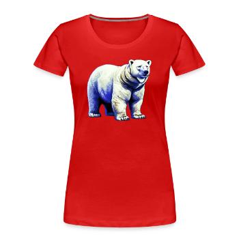 Weißer Eisbär - Frauen Premium Bio T-Shirt - Rot - Vorne - Mia (176cm)
