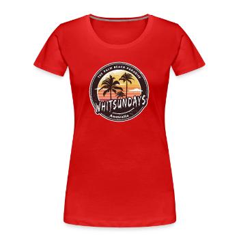 Whitsundays Australien Palmen Design - Frauen Premium Bio T-Shirt - Rot - Vorne - Mia (176cm)