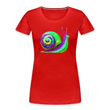 Escargot - T-shirt bio Premium Femme - rouge - Devant - Mia (176cm)