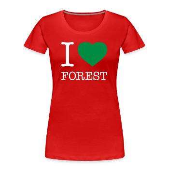 I LOVE FOREST - Frauen Premium Bio T-Shirt - Rot - Vorne - Mia (176cm)