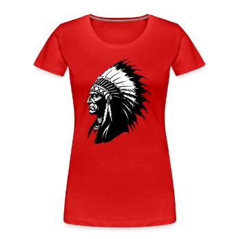 Chef indien - T-shirt bio Premium Femme - rouge - Devant - Mia (176cm)