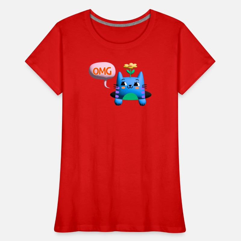 OMG chat mignon bulle 3d T-shirt bio Premium Femme
