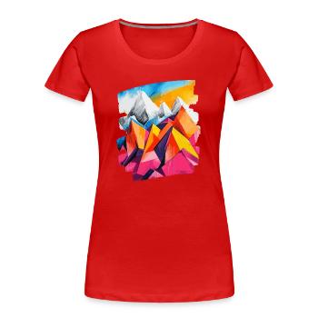 Berge - Frauen Premium Bio T-Shirt - Rot - Vorne - Mia (176cm)