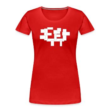 Rechtecke sind einfach Quadrate in Komposition - Frauen Premium Bio T-Shirt - Rot - Vorne - Mia (176cm)