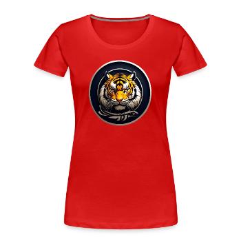 Tigre - T-shirt bio Premium Femme - rouge - Devant - Mia (176cm)