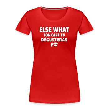 Kaffee, Kaffeebohne, Kaffeepause - Frauen Premium Bio T-Shirt - Rot - Vorne - Mia (176cm)
