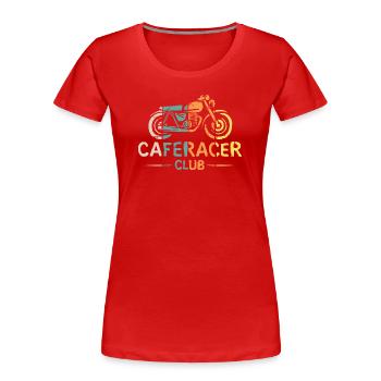 Caferacer retro Optik - Motorrad und Moped Freunde - Frauen Premium Bio T-Shirt - Rot - Vorne - Mia (176cm)
