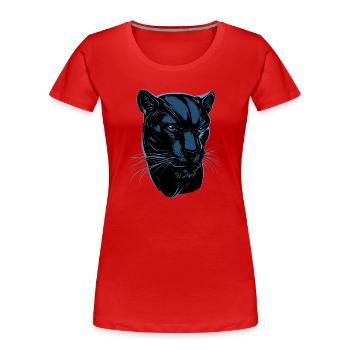 Panther Leopard Raubkatze Süße Großkatze Panter - Frauen Premium Bio T-Shirt - Rot - Vorne - Mia (176cm)