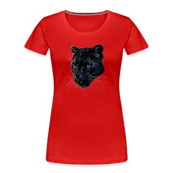 Panther Leopard Big Cat Cute Big Cat Panter - Women's Premium Organic T-Shirt - red - Front - Mia (176cm)