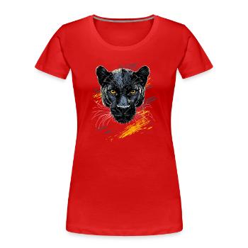 Panther Leopard Raubkatze Süße Großkatze Panter - Frauen Premium Bio T-Shirt - Rot - Vorne - Mia (176cm)