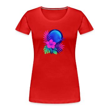 Neon Tropic Moon - Women's Premium Organic T-Shirt - red - Front - Mia (176cm)