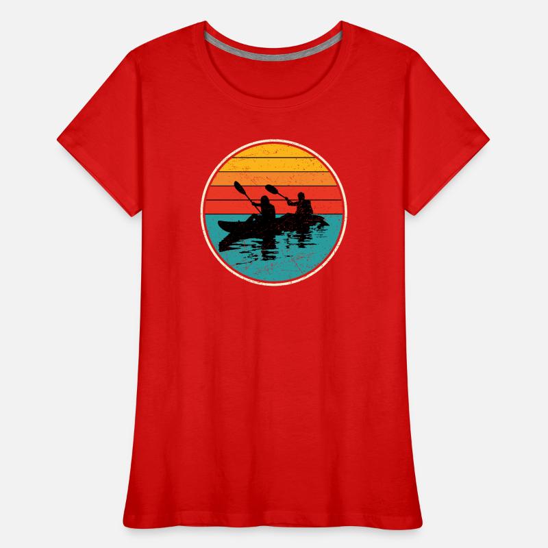 Sunset Kayak Duo Circle Women's Premium Organic T-Shirt