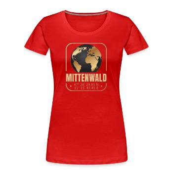 Mittenwald - Frauen Premium Bio T-Shirt - Rot - Vorne - Mia (176cm)