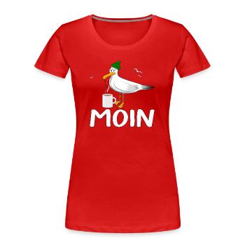 Möve MOIN - Frauen Premium Bio T-Shirt - Rot - Vorne - Mia (176cm)