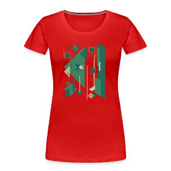 Figure gomtrique abstraite - T-shirt bio Premium Femme - rouge - Devant - Mia (176cm)