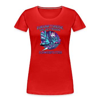 Licorne du futur - T-shirt bio Premium Femme - rouge - Devant - Mia (176cm)