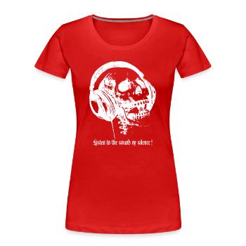 Sound of silence white - Frauen Premium Bio T-Shirt - Rot - Vorne - Mia (176cm)