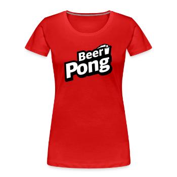 Beer Pong Logo mit Becher - Frauen Premium Bio T-Shirt - Rot - Vorne - Mia (176cm)