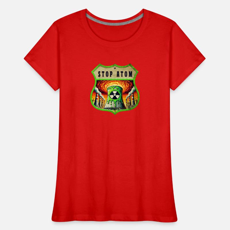 Stop Atom Crest Design Women's Premium Organic T-Shirt