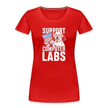 Support computer labs - Frauen Premium Bio T-Shirt - Rot - Vorne - Mia (176cm)