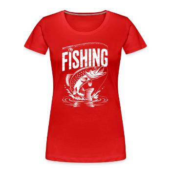 Fischen Hecht Spike Angeln - Frauen Premium Bio T-Shirt - Rot - Vorne - Mia (176cm)