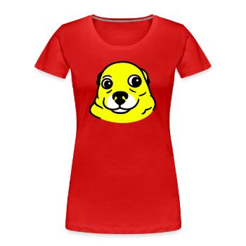 Anxious Dog in Pop Art Style - Women's Premium Organic T-Shirt - red - Front - Mia (176cm)