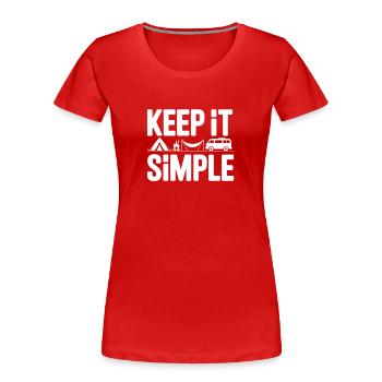 Keep It Simple Zelt Camping Natur Berge Minimalist - Frauen Premium Bio T-Shirt - Rot - Vorne - Mia (176cm)