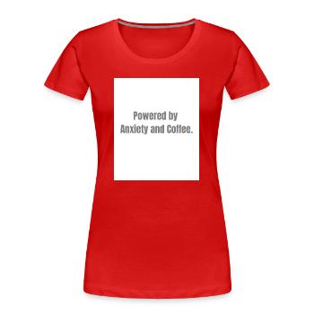 Anxiety + Coffee – Survival Combo - T-shirt bio Premium Femme - rouge - Devant - Mia (176cm)
