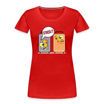 HOLIDAY STRESS HOLIDAY SUITCASE - Women's Premium Organic T-Shirt - red - Front - Mia (176cm)