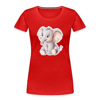 Elephant - Women's Premium Organic T-Shirt - red - Front - Mia (176cm)