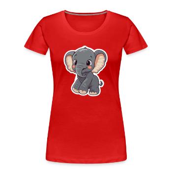Éléphant mignon – idée cadeau pour les amoureux des animaux - T-shirt bio Premium Femme - rouge - Devant - Mia (176cm)