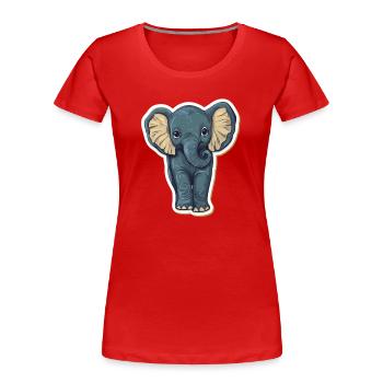 Éléphant mignon – idée cadeau pour les amoureux des animaux - T-shirt bio Premium Femme - rouge - Devant - Mia (176cm)