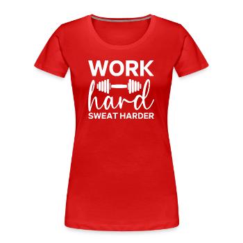 Handschriftliches Design für motivierende Fitness - Frauen Premium Bio T-Shirt - Rot - Vorne - Mia (176cm)