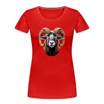 Aries mouflon Aries Wild Sheep Male Sheep - Women's Premium Organic T-Shirt - red - Front - Mia (176cm)