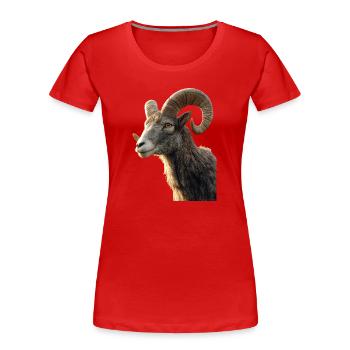 Aries mouflon Aries Wild Sheep Male Sheep - Women's Premium Organic T-Shirt - red - Front - Mia (176cm)