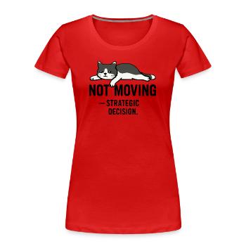 T-shirt Lazy cat – Not moving - T-shirt bio Premium Femme - rouge - Devant - Mia (176cm)