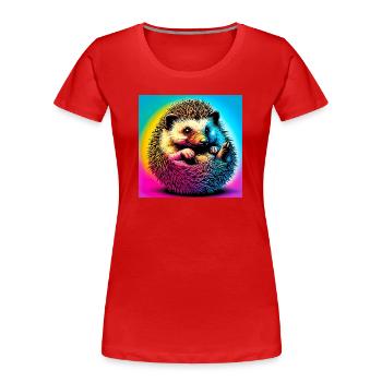hérisson - T-shirt bio Premium Femme - rouge - Devant - Mia (176cm)